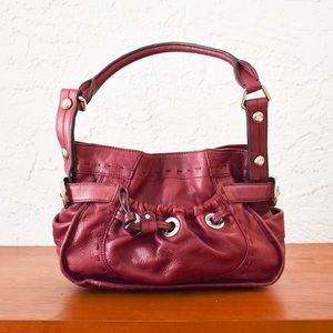 B. Makowsky Leather Shoulder Bag, Burgundy